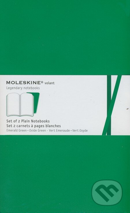 Moleskine - sada 2 stredných čistých zápisníkov Volant (mäkká väzba) - smaragdové